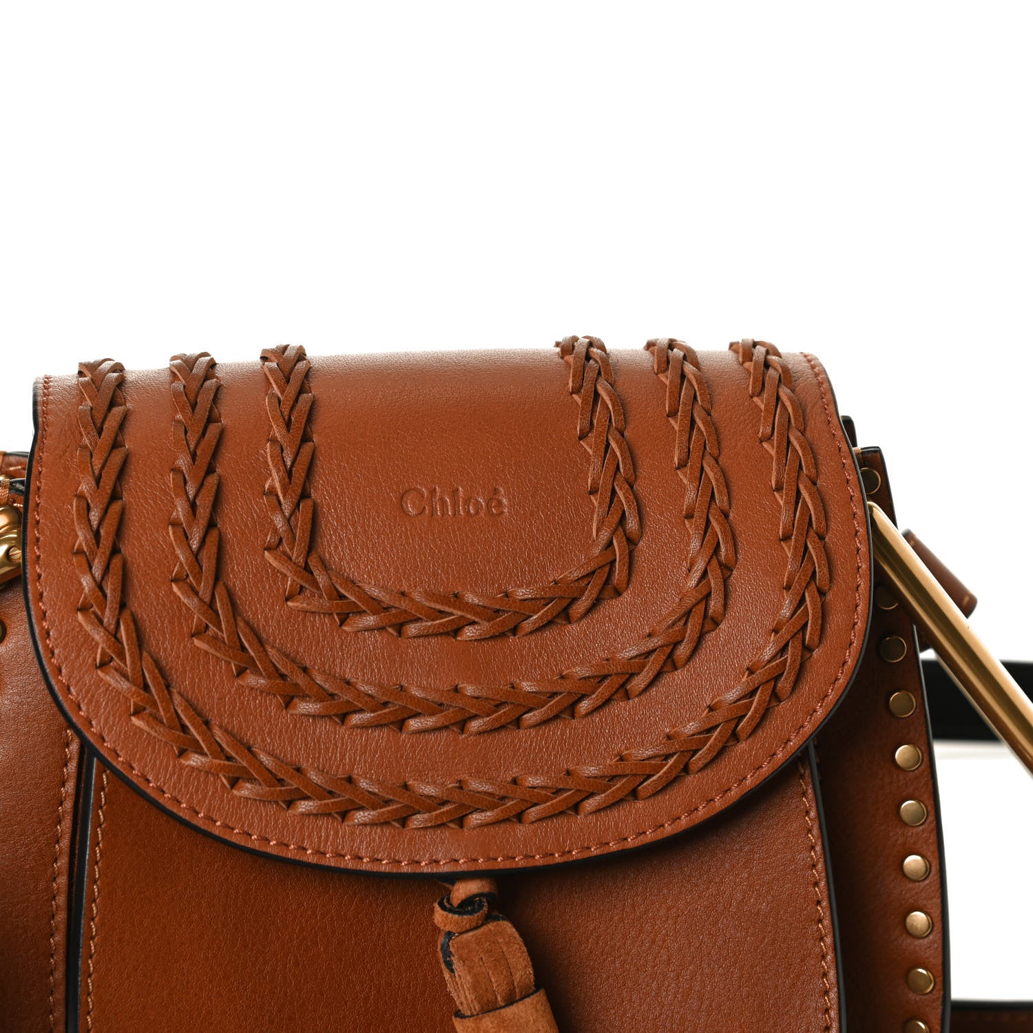 Chloe Calfskin Braided Mini Hudson Shoulder Bag Caramel 11 of 11