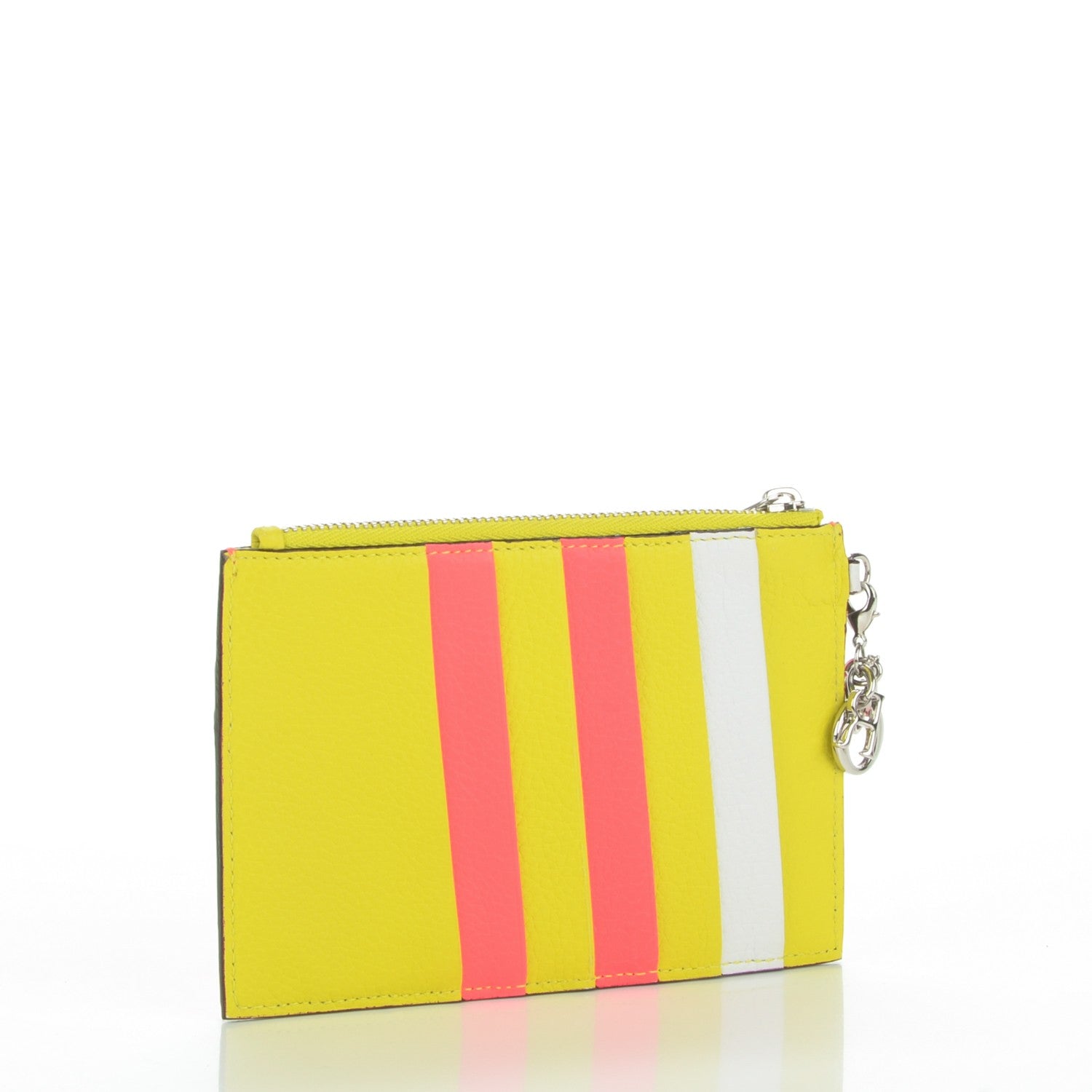Christian Dior Bullcalf Tri-Color Diorissimo Card Holder Vert Acide 3 of 7