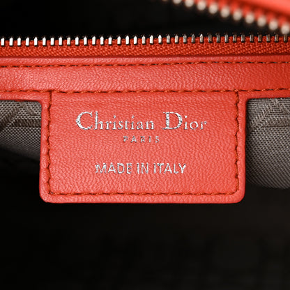 Christian Dior Lambskin Cannage Large Lady Dior Coral 6 of 10