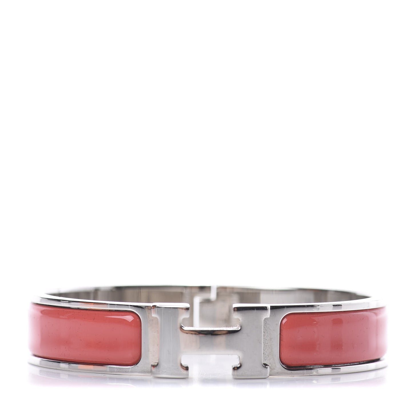 Enamel Narrow Clic Clac H Bracelet PM Rouge Corail