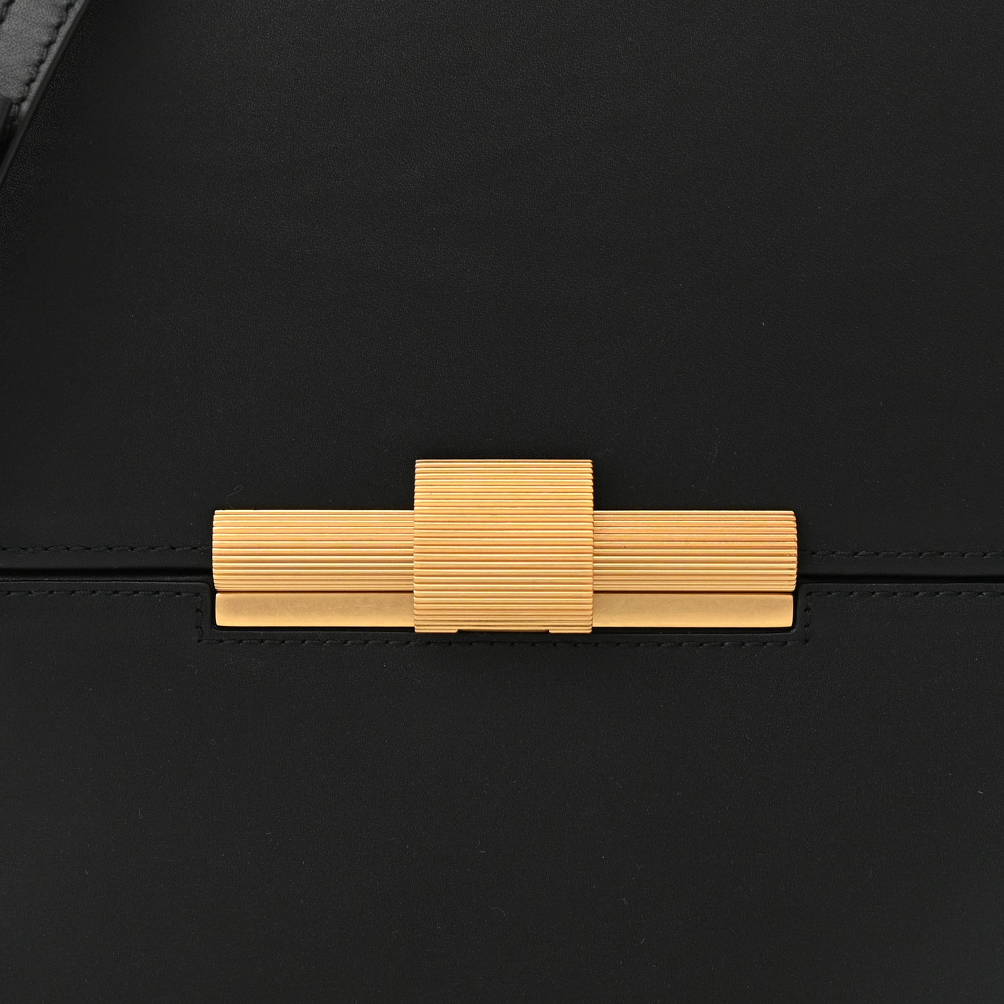 Calfskin Daisey Box Clutch Black