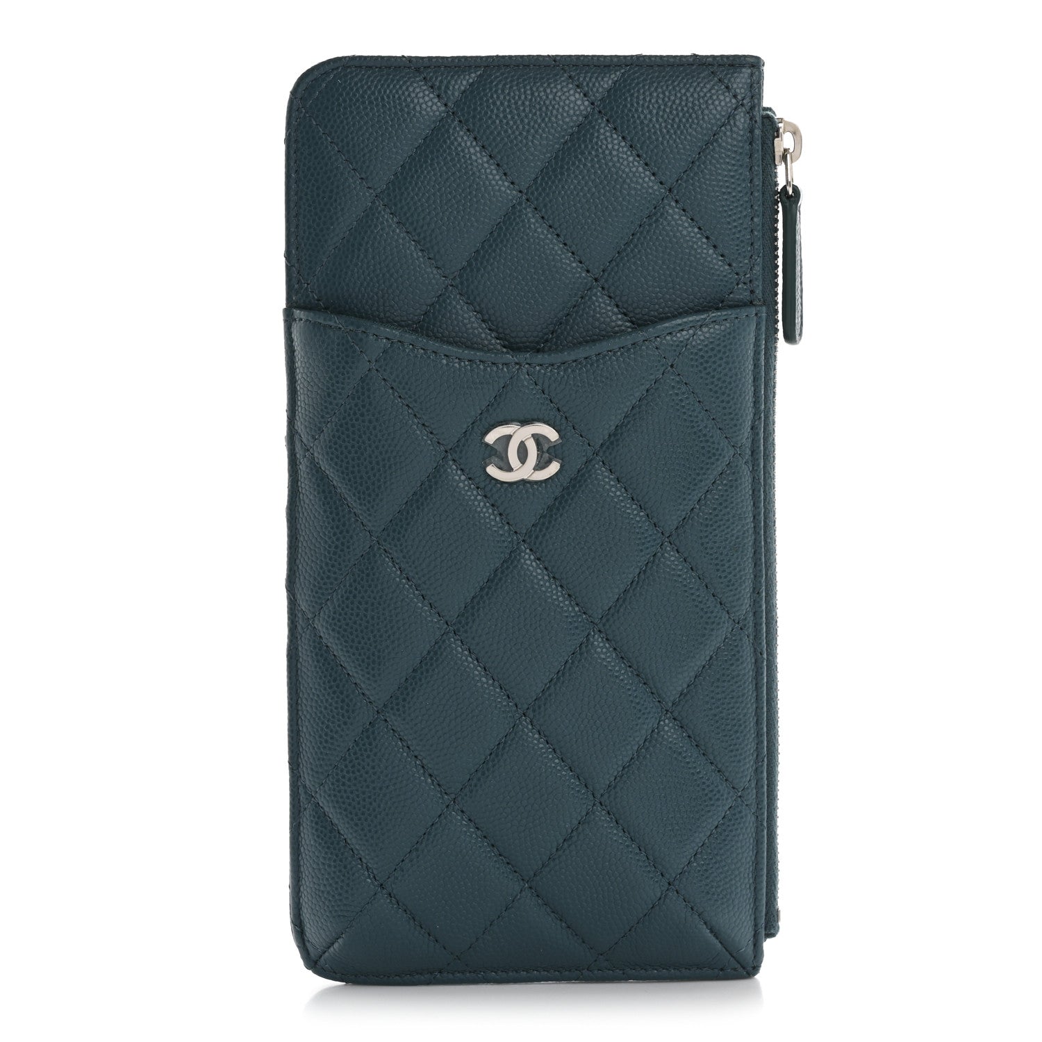 Chanel Caviar Quilted Classic iPhone Pouch Dark Turquoise 1 of 8