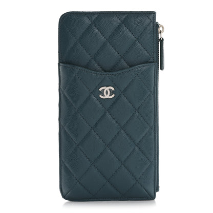 Chanel Caviar Quilted Classic iPhone Pouch Dark Turquoise 1 of 8