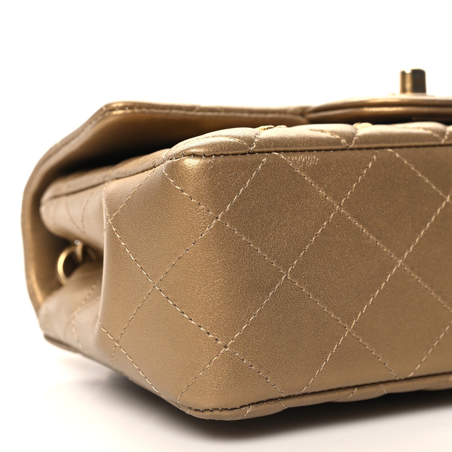 Chanel Metallic Lambskin Quilted Egyptian Amulet Mini Rectangular Flap  Gold 10 of 11