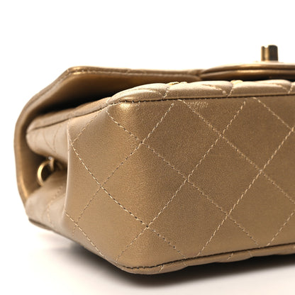 Chanel Metallic Lambskin Quilted Egyptian Amulet Mini Rectangular Flap  Gold 10 of 11