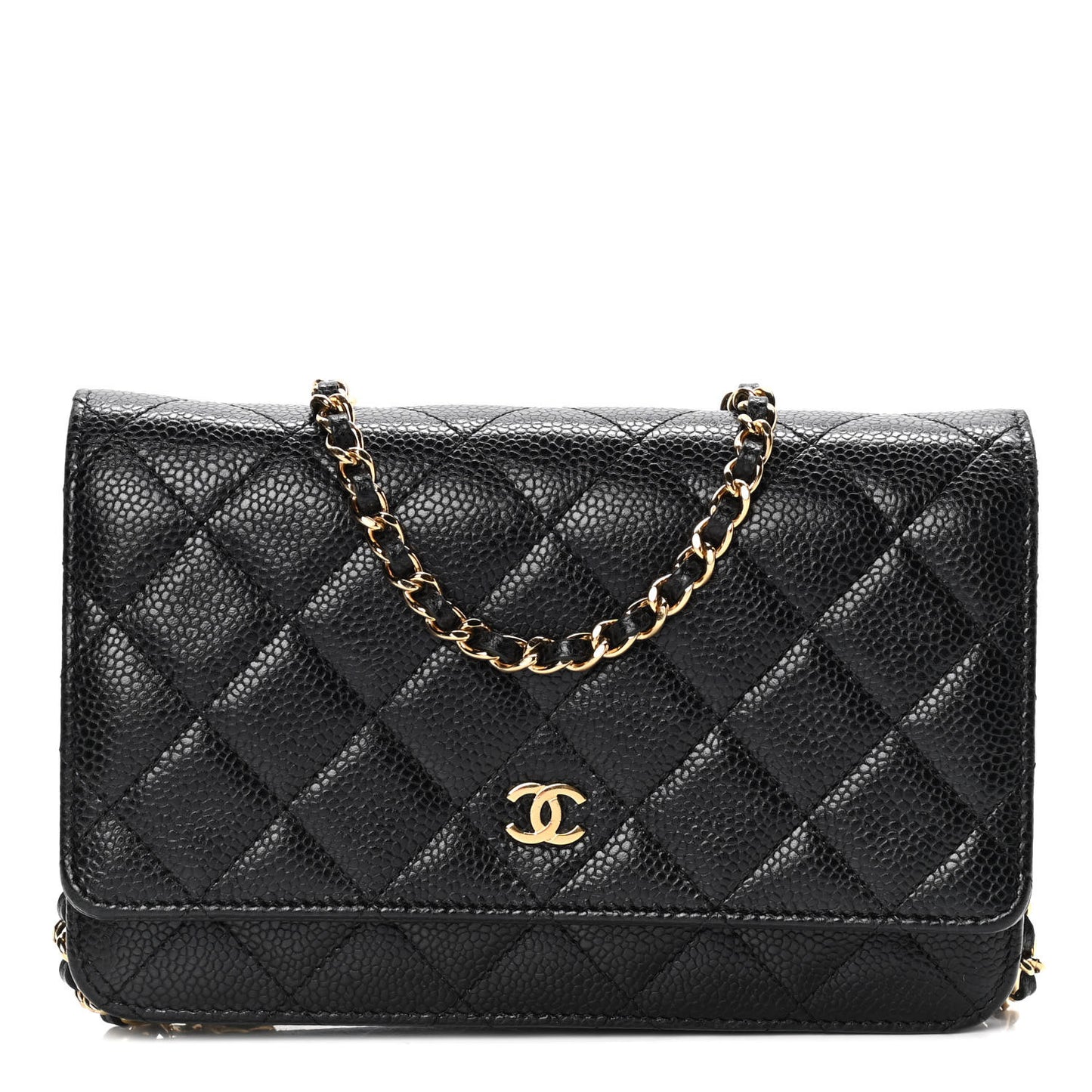 Caviar Quilted Wallet On Chain WOC Black