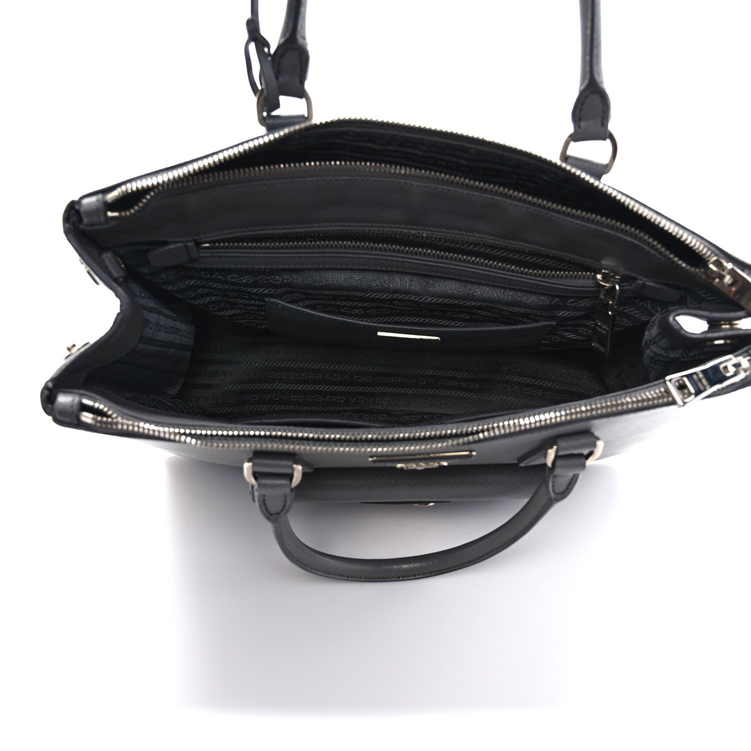 Prada Saffiano Lux Galleria Front Pocket Tote Marmo 4 of 10