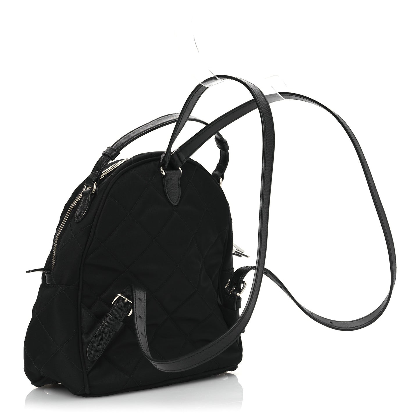 Nylon Tessuto Impuntu Quilted Backpack Black