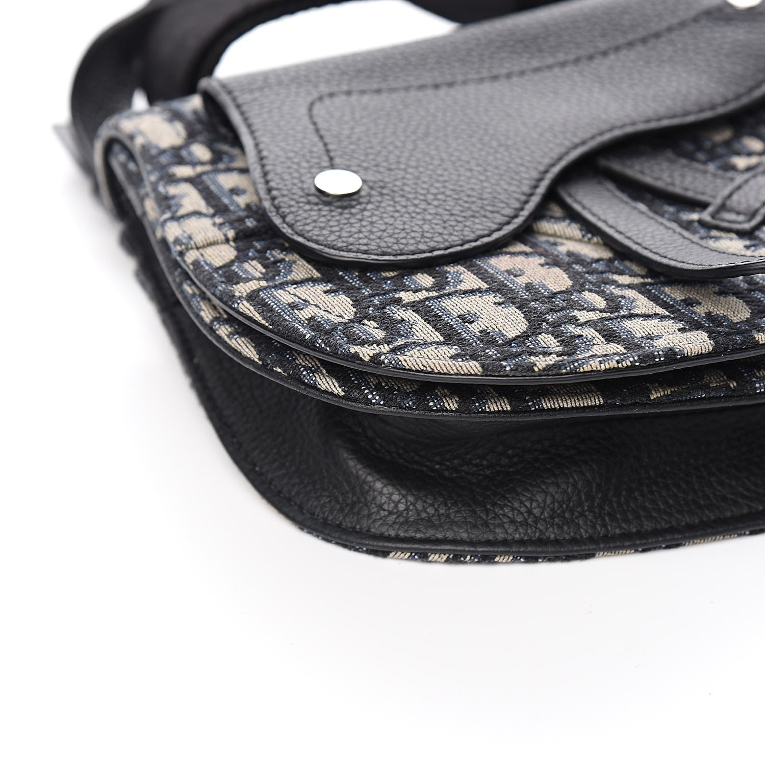 Christian Dior Oblique Saddle Messenger Pouch Beige Black 9 of 13