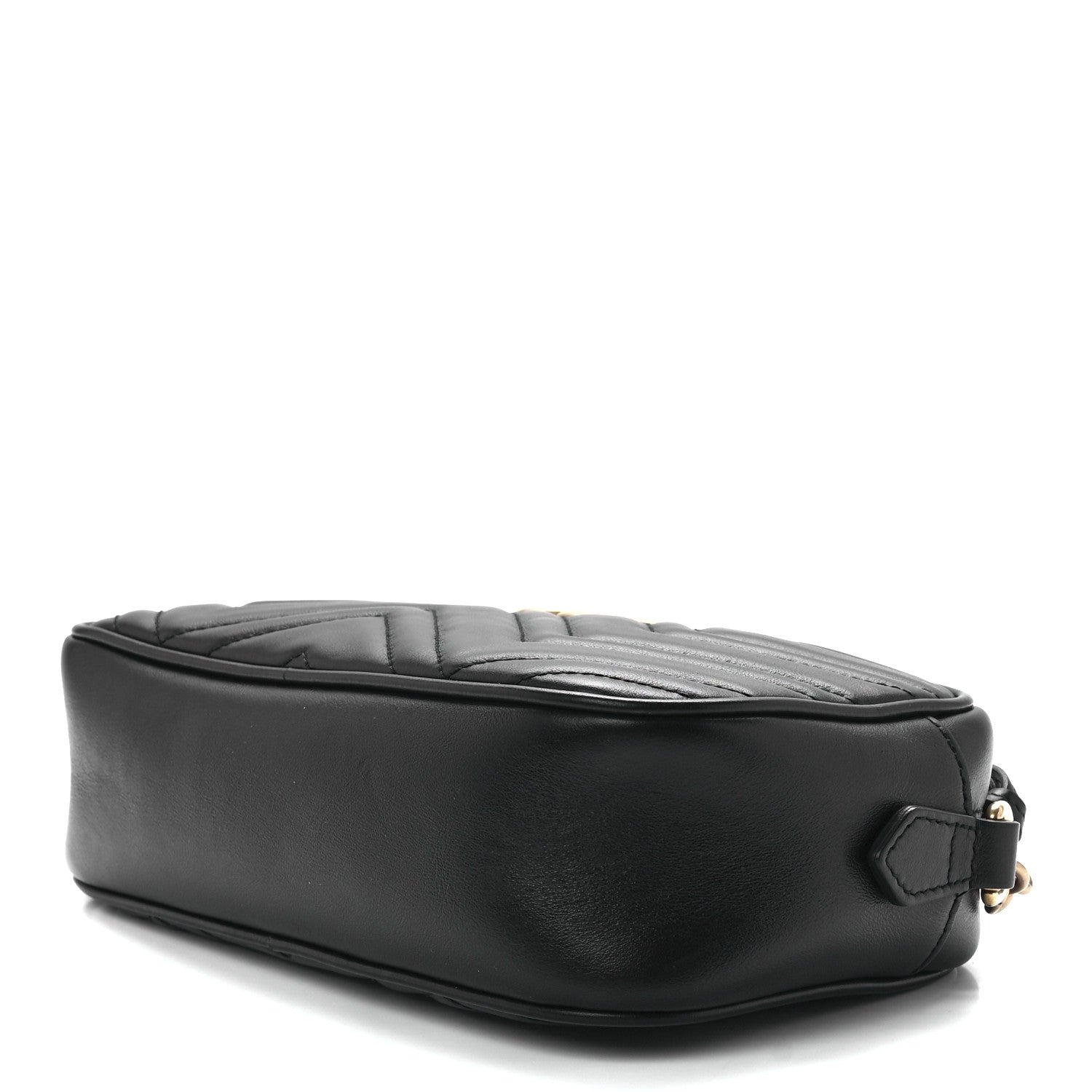 Gucci Calfskin Matelasse Small GG Marmont Chain Shoulder Bag Black 9 of 11
