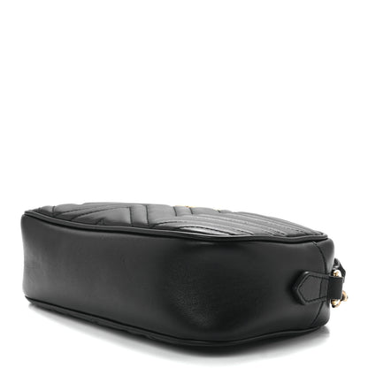 Gucci Calfskin Matelasse Small GG Marmont Chain Shoulder Bag Black 9 of 11