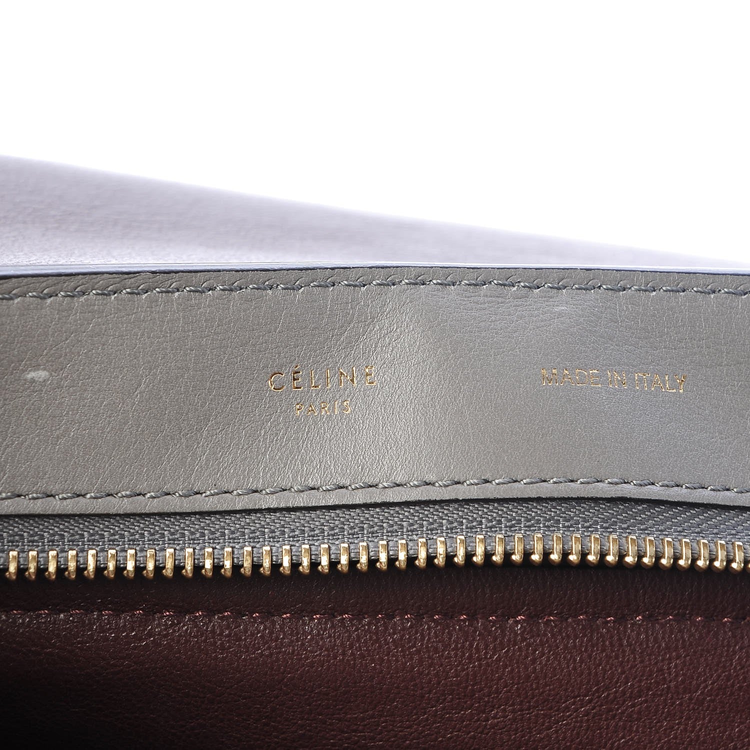 Celine Crocodile Embossed Nubuck Medium Trapeze Grey 6 of 13