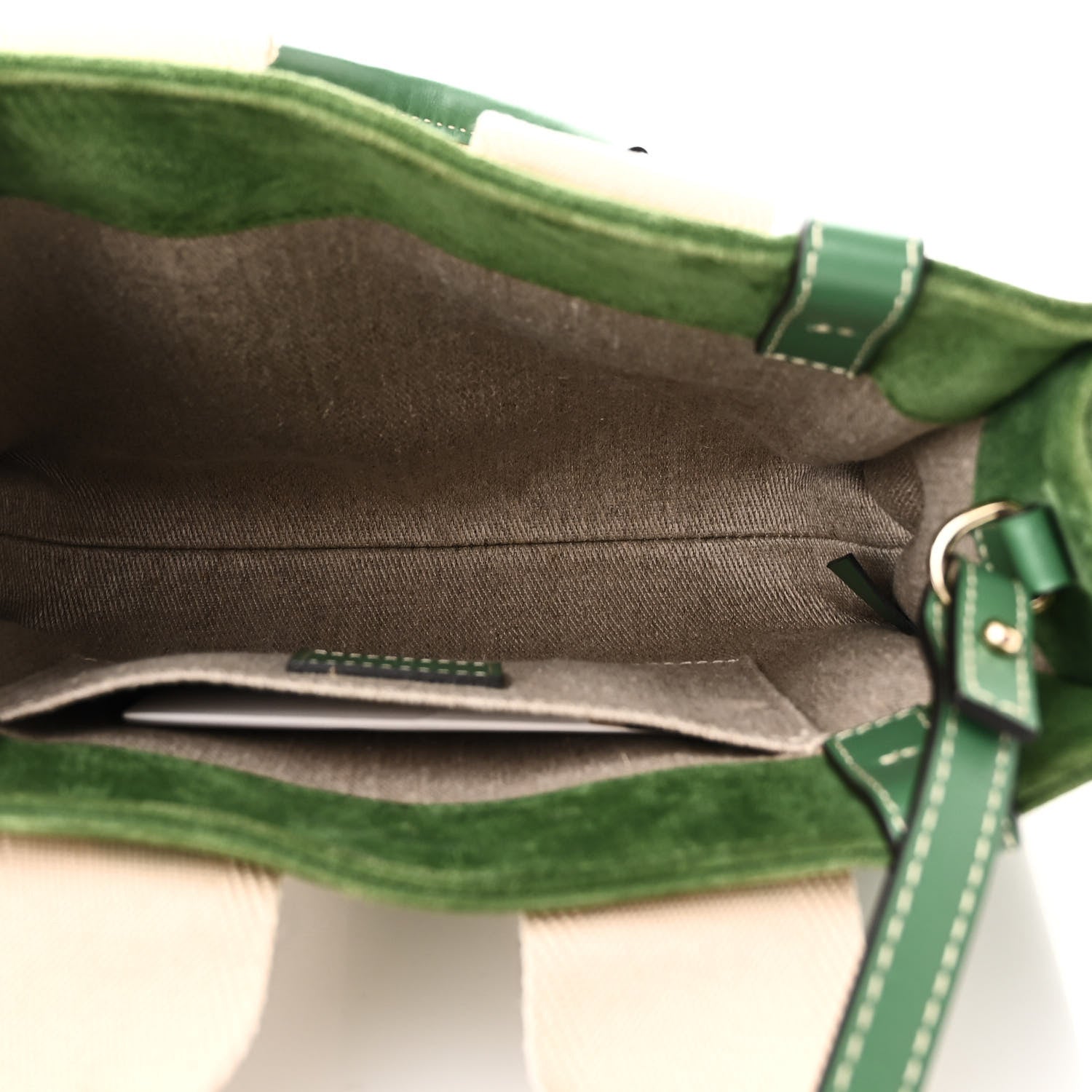 Chloe Suede Calfskin Small Woody Tote Bright Green 5 of 9