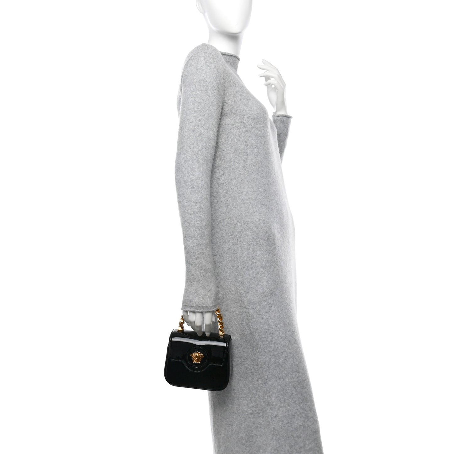 Patent Mini La Medusa Bag Black