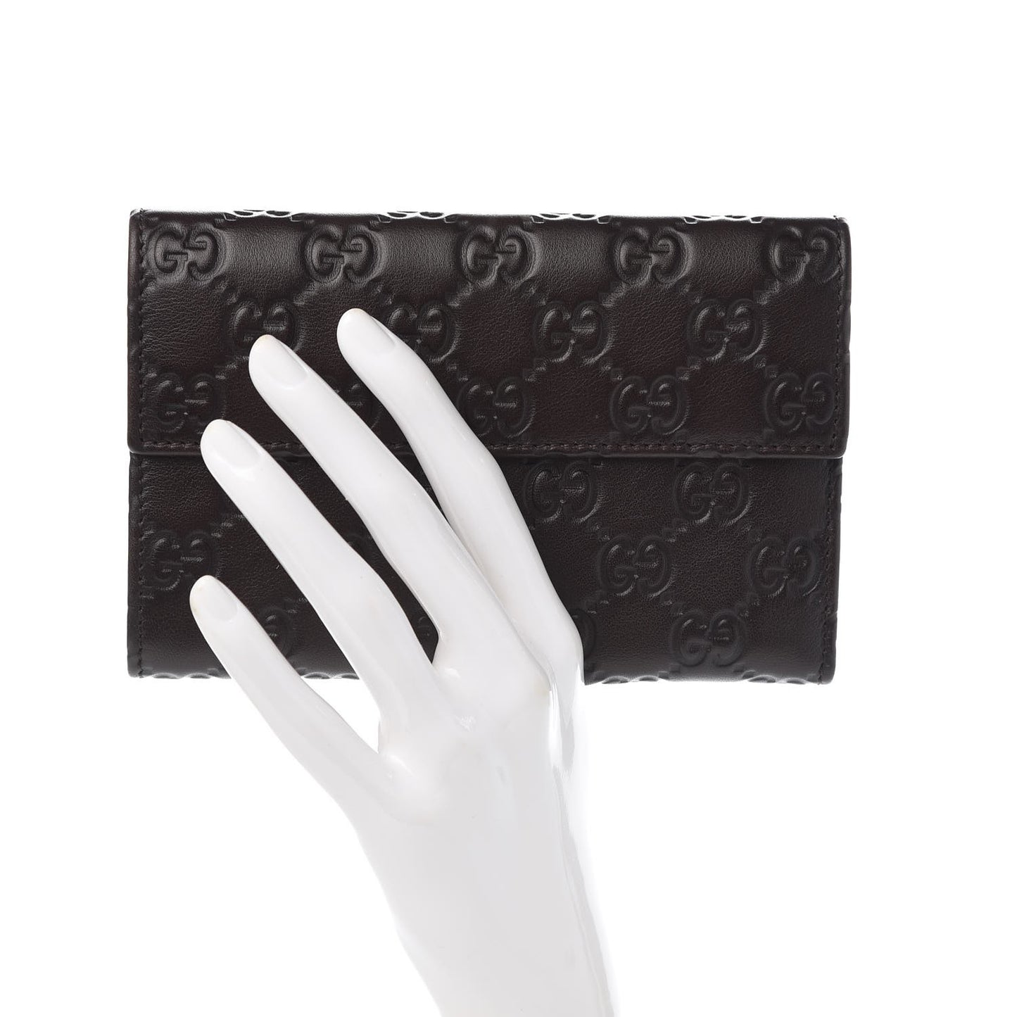 Guccissima Continental Flap Wallet Dark Brown