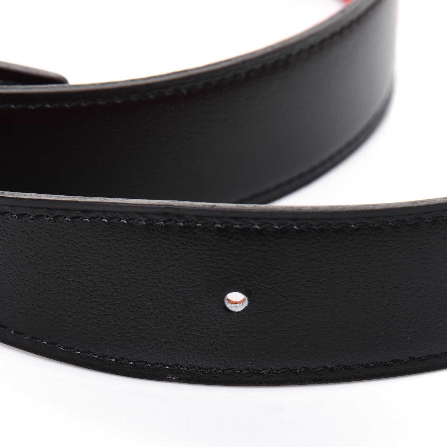 Hermes Box Togo 32mm Guilloche H Belt 90 Black Orange 7 of 11