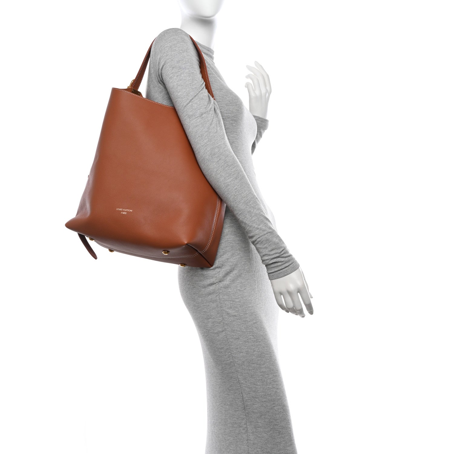 Louis Vuitton Grained Calfskin Low Key Hobo MM Cognac 2 of 11