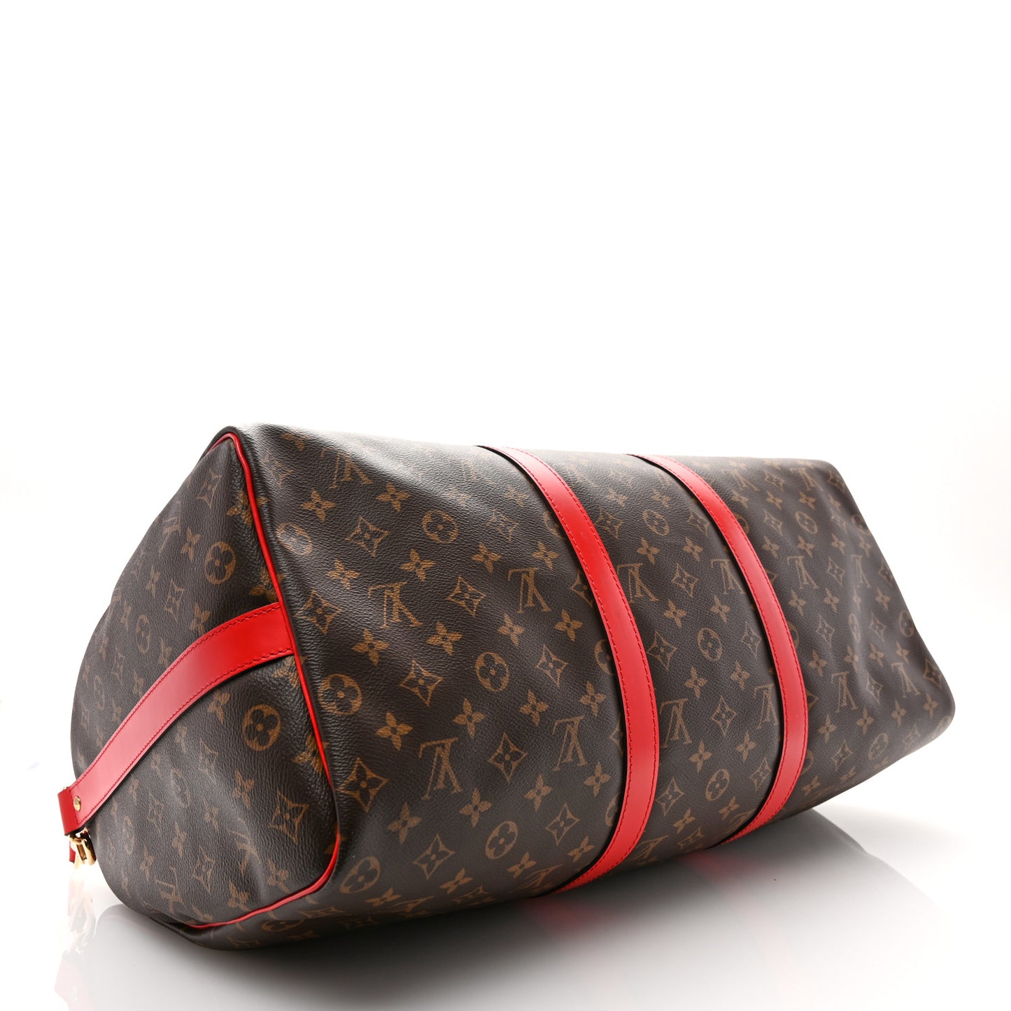 Calfskin Monogram Keepall Bandouliere 50 Coquelicot