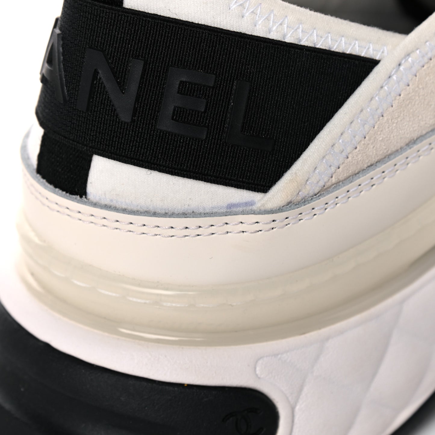 Velvet Calfskin Mixed Fibers CC Sneakers 39 Ivory Black