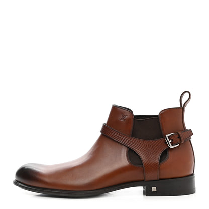Louis Vuitton Calfskin Epi Greenwich Chelsea Ankle Boots 8.5 Cognac 1 of 15