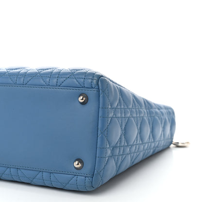 Christian Dior Lambskin Cannage Large Lady Dior Blue 10 of 10