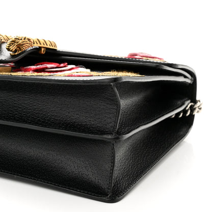 Gucci Calfskin Web Floral Embroidered Medium Dionysus Shoulder Bag Black 10 of 10