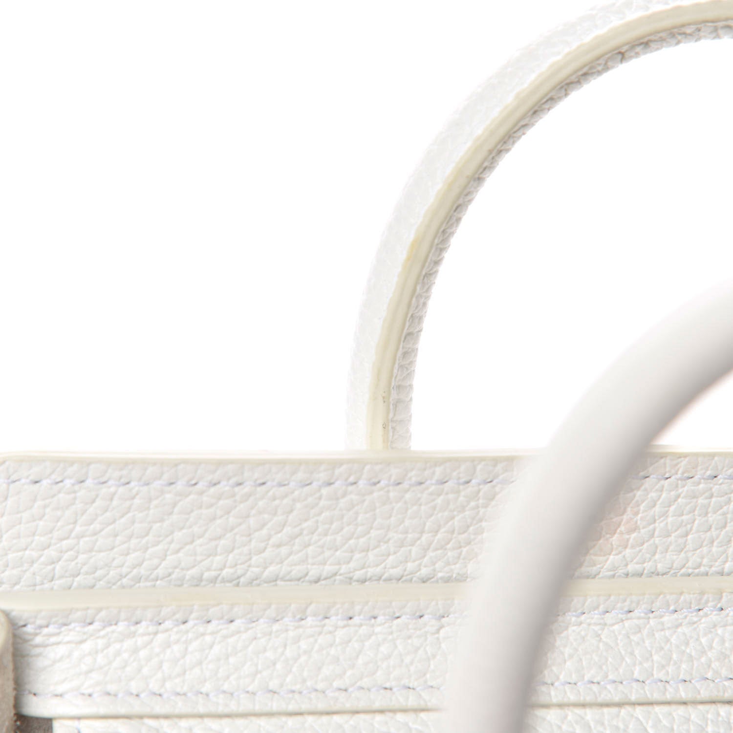Celine Drummed Calfskin Nano Luggage White 12 of 15