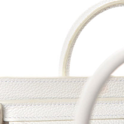 Celine Drummed Calfskin Nano Luggage White 12 of 15