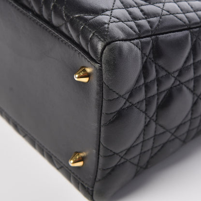 Christian Dior Lambskin Cannage Medium Lady Dior Black 18 of 21