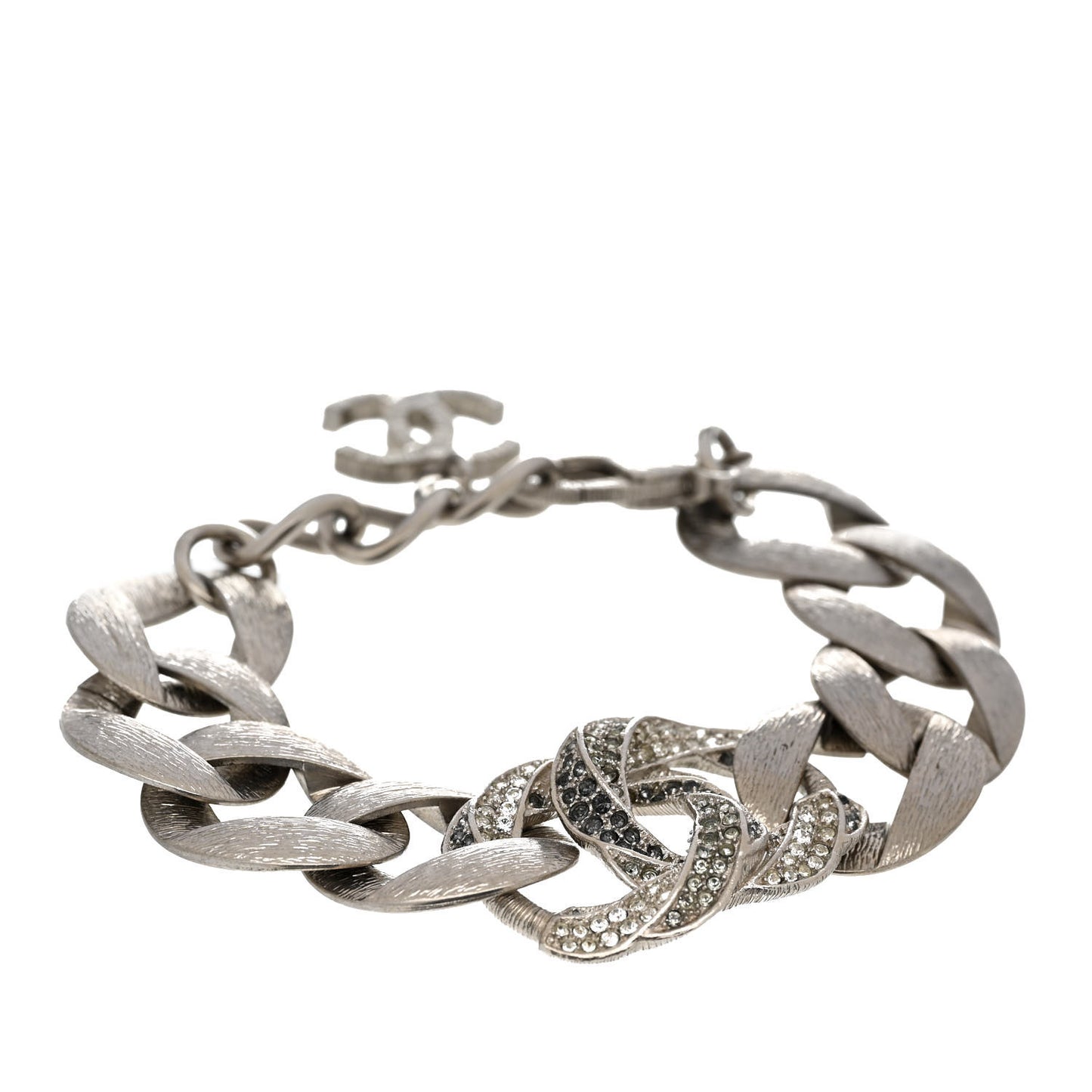 Crystal CC Chain Link Bracelet Grey