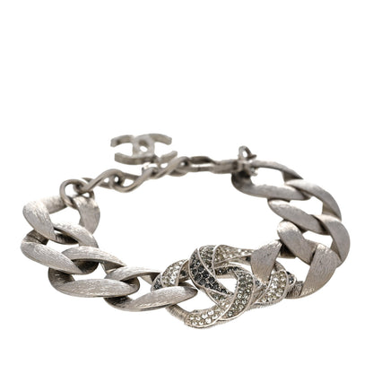 Chanel Crystal CC Chain Link Bracelet Grey 1 of 4