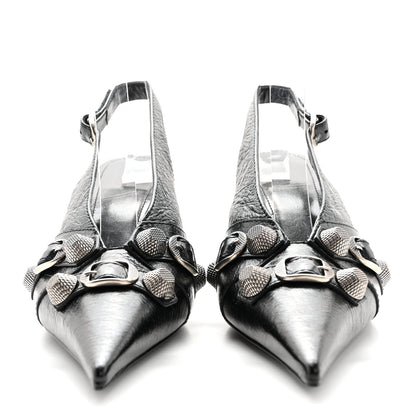 Balenciaga Agneau Arena Cagole 70mm Slingback Pumps 36 Black 2 of 10