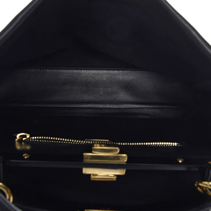 Fendi Vitello Seta Shiny Nappa Large Peekaboo Iconic Satchel Black 6 of 8