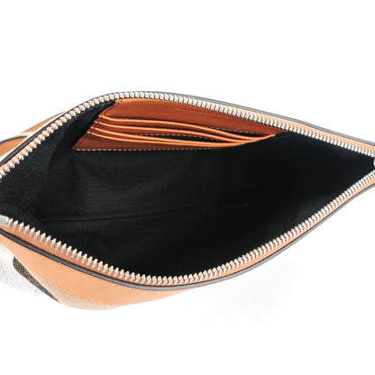Burberry Mega Check Peyton Crossbody Clutch Bag Saddle Brown 5 of 7