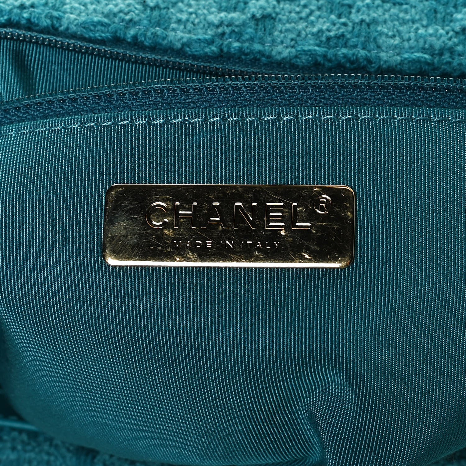 Chanel Tweed Quilted Medium Chanel 19 Flap Turquoise 6 of 12
