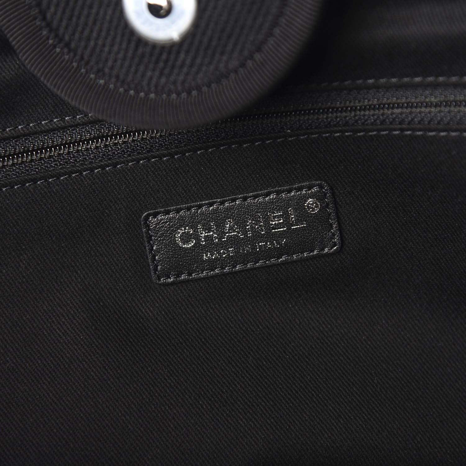 Chanel Canvas Pearl Medium Deauville Tote Black 8 of 10
