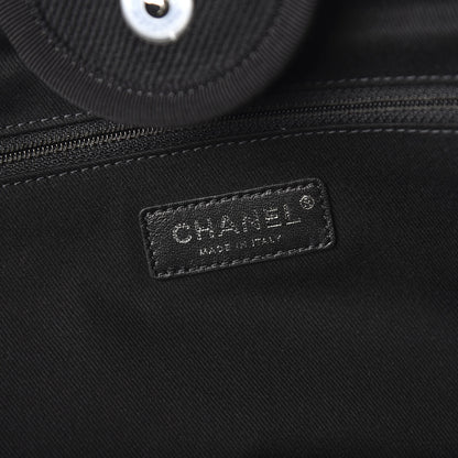 Chanel Canvas Pearl Medium Deauville Tote Black 8 of 10