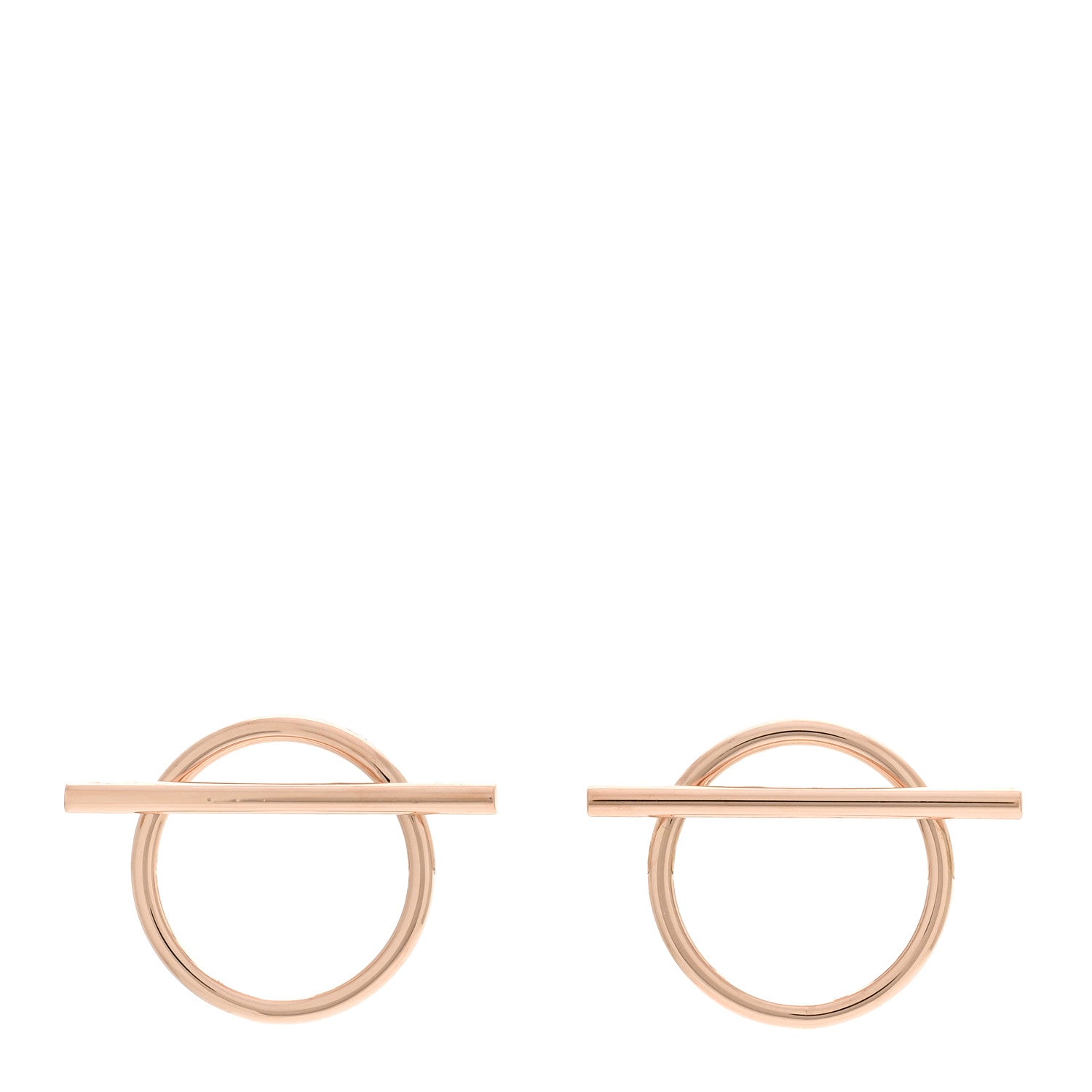 Hermes 18K Rose Gold MM Echappee Earrings 1 of 4