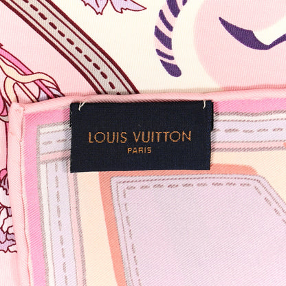 Louis Vuitton Silk Superstition LV Square Scarf Rose Clair 3 of 4
