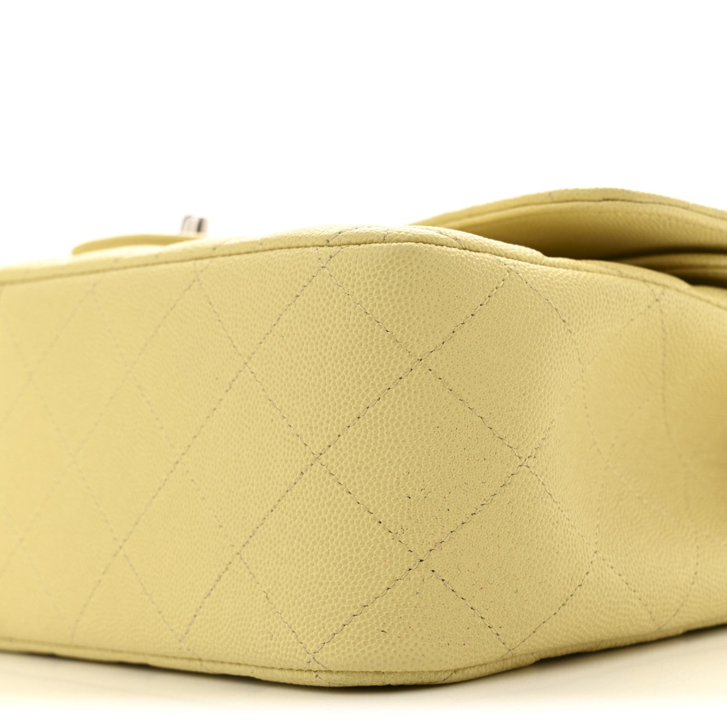 Chanel Caviar Quilted Jumbo Double Flap Yellow 10 of 13
