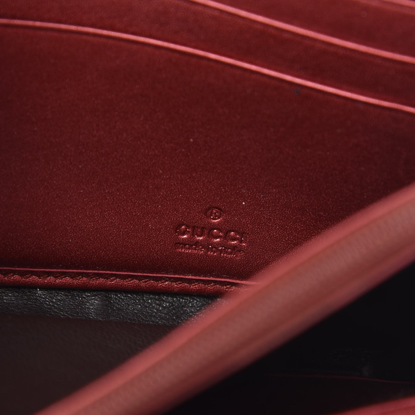 Guccissima Lovely Heart Continental Wallet Red