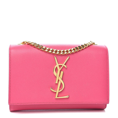 Saint Laurent Grain De Poudre Small Monogram Kate Satchel Bubblegum 1 of 13