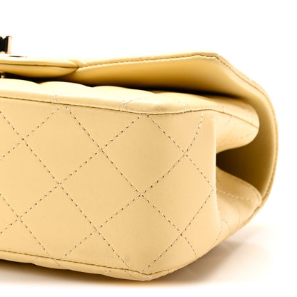 Chanel Lambskin Quilted Mini Top Handle Rectangular Flap Yellow 10 of 10