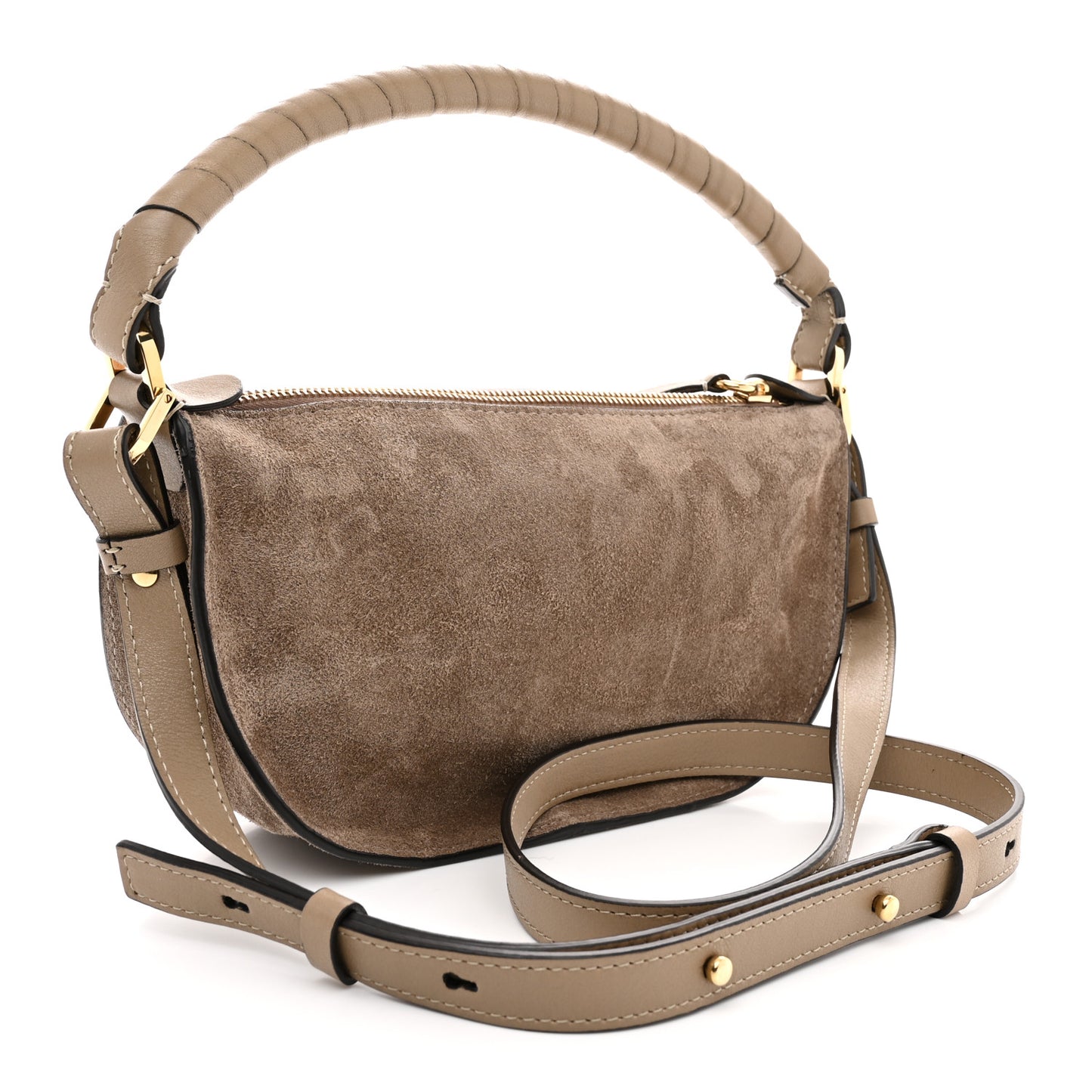 Suede Calfskin Mini Marcie Crossbody Bag Boyish Brown