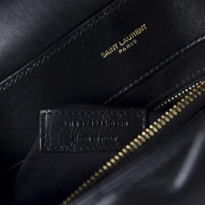 Saint Laurent Calfskin Y Quilted Monogram Medium Loulou Chain Satchel Black 10 of 11