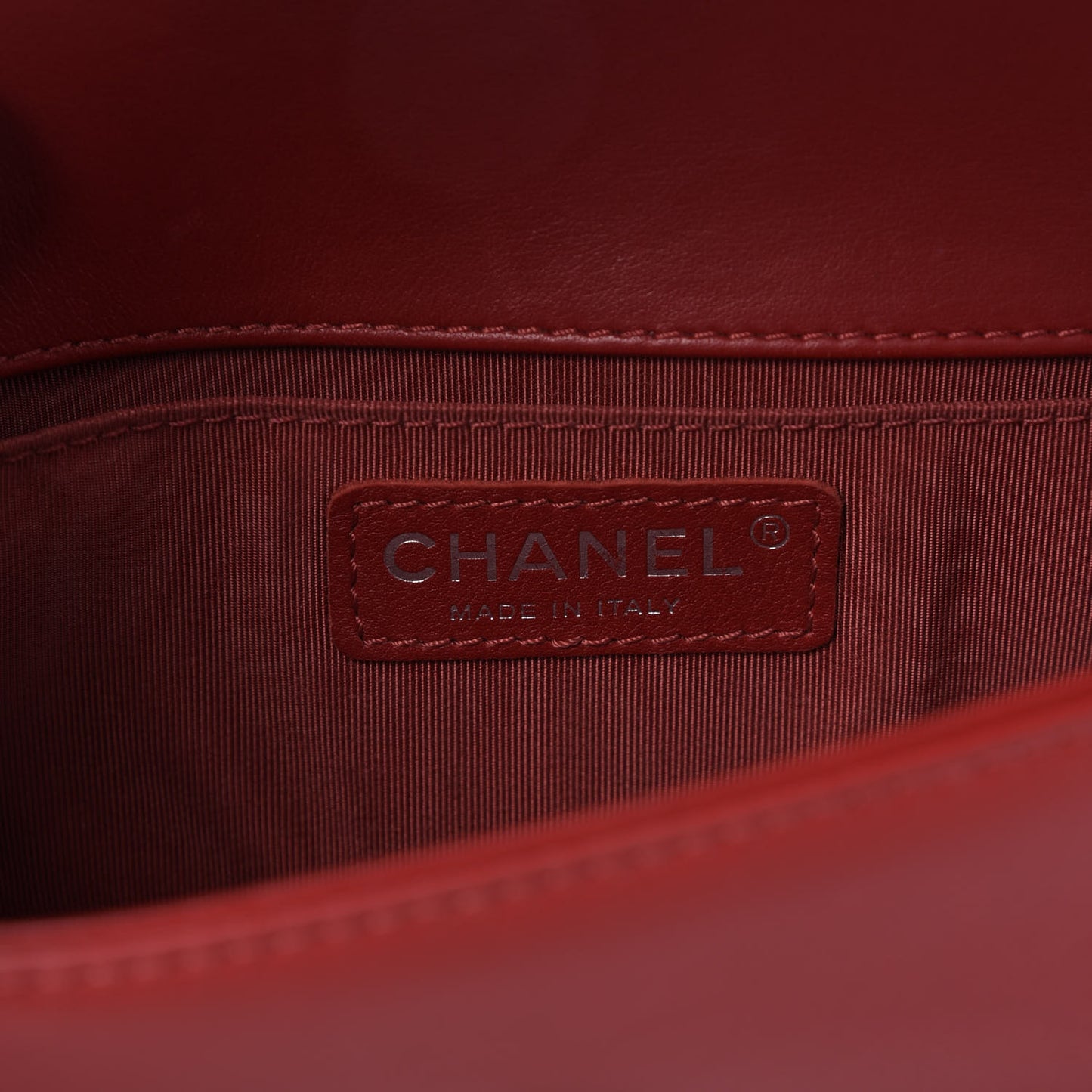 Lambskin Quilted Small Boy Flap Dark Red