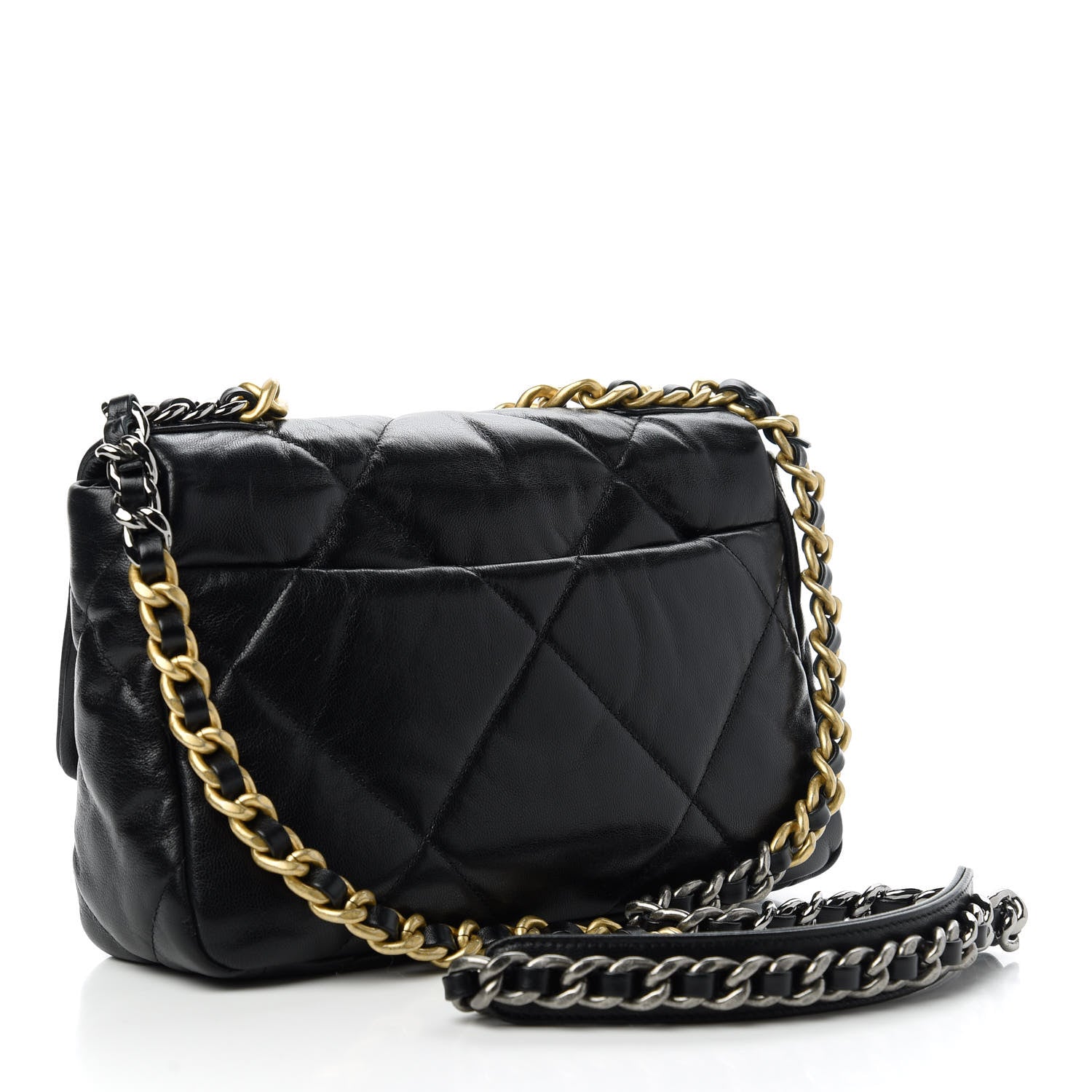Chanel Shiny Goatskin Quilted Medium Chanel 19 Flap Black 3 of 11