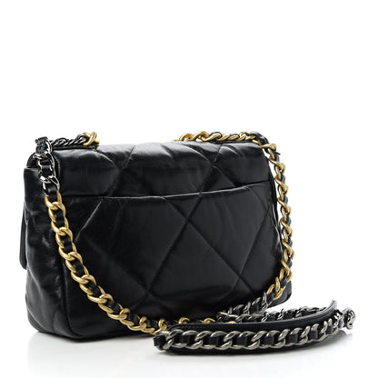 Chanel Shiny Goatskin Quilted Medium Chanel 19 Flap Black 3 of 11
