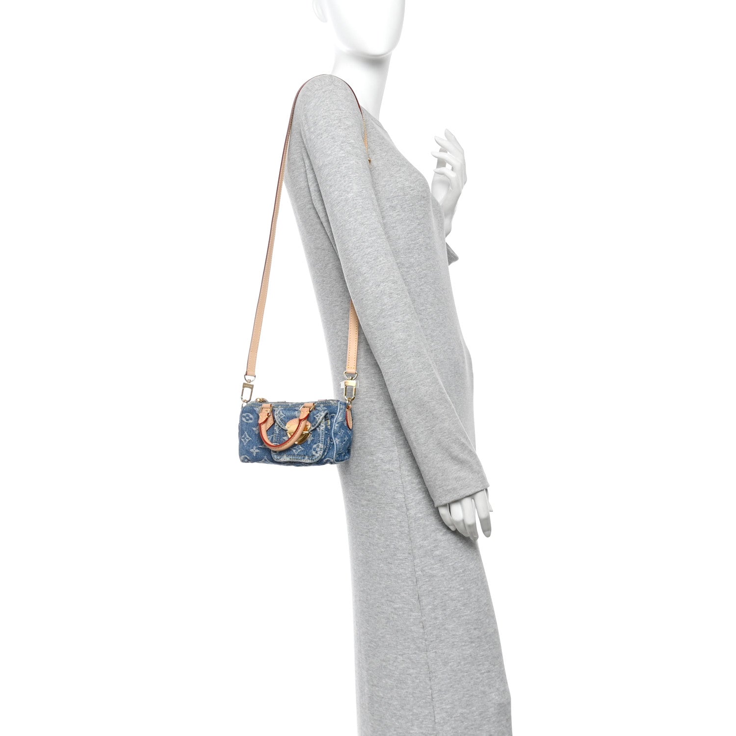 Louis Vuitton Monogram Denim Nano Speedy Blue 2 of 9