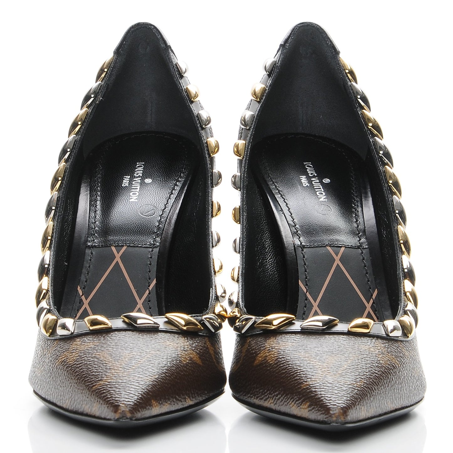 Calfskin Monogram Eldorado Pumps 38.5 Cacao